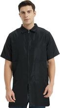 Load image into Gallery viewer, Male model wearing black zip-front State Board cape
